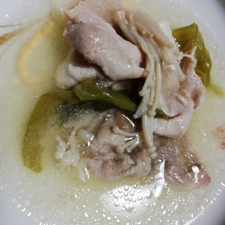 豚肉とえのきとねぎの中華スープ